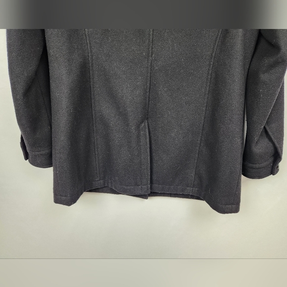 Eddie Bauer Women's Black Peacoat 76% Wool Size Large - Picture 7 of 11